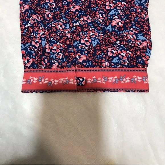 Woman Within Tunic Top Women’s Size 5X Color Orange Floral Long Sleeve’s Notched - Picture 7 of 14